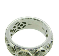 Wide 14k White Gold Genuine Natural Diamond Pierced Band 1/2cts (#J3738)