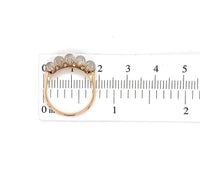 14k Yellow Gold Antique Five Genuine Natural Moonstone Band Ring (#J5694)