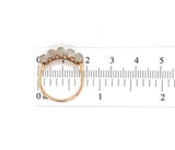 14k Yellow Gold Antique Five Genuine Natural Moonstone Band Ring (#J5694)