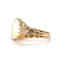 14k Yellow Gold Antique Signet Ring Blank with Fancy Scrollwork (#J5686)