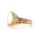 14k Yellow Gold Antique Signet Ring Blank with Fancy Scrollwork (#J5686)