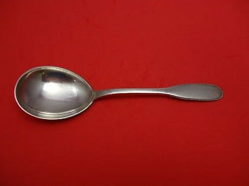 Beaded by Hans Hansen Sterling Silver Berry Spoon 9"