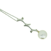 14k White Gold Freshwater Coin Pearl Pendant (#J1149)