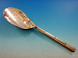 Gorham Sterling Silver Salad Serving Spoon w/Bamboo Handle #330 10 1/2" Antique