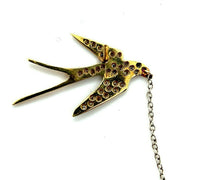18k Yellow Gold Genuine Natural Diamond Bird Swallow Earrings (#J5344)