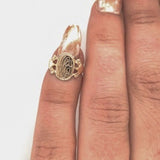 10k Yellow Gold Baby Signet Ring "AEJ" Monogram Infant Child's Jewelry (#J5834)