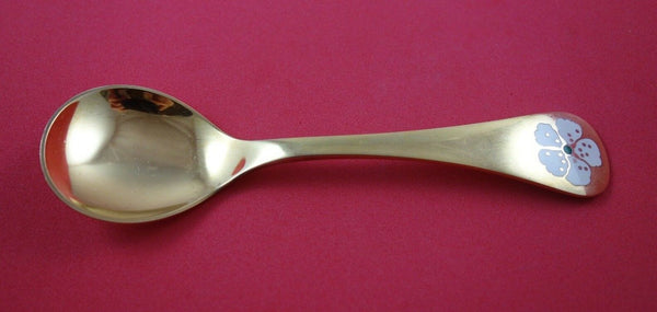 Georg Jensen Sterling Silver Annual Spoon Vermeil with Cherry Blossom 1971 6"