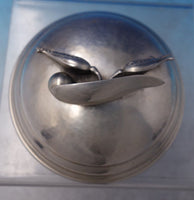 Peapod by Carl Poul Petersen Sterling Silver Butter Dish Round Glass Liner #7299