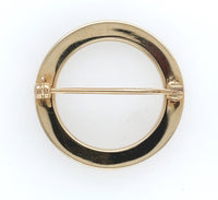 14k Yellow Gold Circle Pin Engine Turned Design 1" Diameter Jewelry (#J6024)