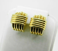 Pair of 18k Yellow Gold Bold Heavy Earrings (#J4613)