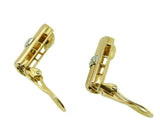 14k Yellow Gold Genuine Natural Diamond Bar Earrings (#J4759)