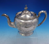 Bigelow Bros and Kennard Coin Silver Tea Pot Hand Engraved Scrollwork (#4015)