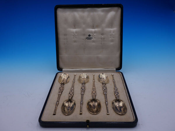 English Sterling by Asprey Sterling Silver Coronation Spoon in Fitted Box 6pc