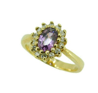 14k Yellow Gold 1.07ct Purple Genuine Natural Sapphire and Diamond Ring (#J1572)