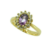14k Yellow Gold 1.07ct Purple Genuine Natural Sapphire and Diamond Ring (#J1572)