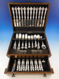 Majestic by Alvin Sterling Silver Flatware Set for 12 Dinner Service 98 Pieces