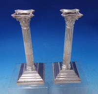 Georgian by SSWH Ltd Sterling Silver Candlestick Pair 9" x 3 1/4" (#7128)