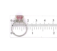 18k White Gold 5 Carat Asscher Cut Pink Genuine Natural Tourmaline Ring (#J5613)