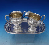 Rose Point by Wallace Sterling Silver Sugar Creamer Set 3pc 13.5 ozt. (#6446)