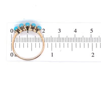 10k Yellow Gold Victorian 5-Stone Turquoise Glass Ring Size 7.75 (#J5858)