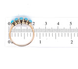 10k Yellow Gold Victorian 5-Stone Turquoise Glass Ring Size 7.75 (#J5858)
