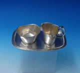 Gustev and Janson Sterling Silver Sugar and Creamer with Tray Modern 3pc (#5021)
