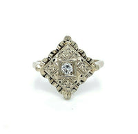 14k White Gold Vintage Genuine Natural Diamond Ring (#J5443)