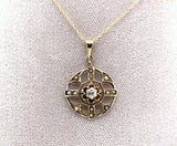 10k Yellow Gold Victorian Diamond and Seed Pearl Lavaliere (#J5583)