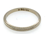 18k White Gold Wedding Band Ring Jewelry with Chevron Leaf Size 5.5 (#J5905)