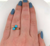 10k Yellow Gold Victorian Turquoise Ring (#J5558)