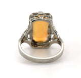 2.58ct Genuine Natural Opal 18k White Gold Filigree Ring Jewelry (#J5760)