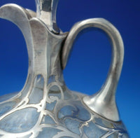 Glass Claret Jug with Sterling Silver Overlay 8" x 6 1/2" c.1915 (#5722)