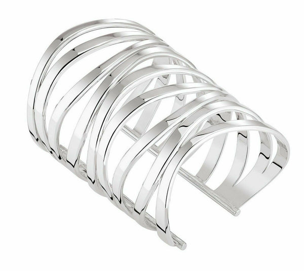 Rivage Christofle France Sterling Silver XXL Cuff Bracelet Modern New