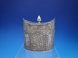 Dutch Silver Tea Caddy with Figural Scenes and Finial Top Lid Vintage (#4485)