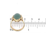 14k Yellow Gold Ming's Jadeite Jade Ring with GIA Report (#J5663)