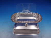 Repousse by Kirk Sterling Silver Covered Butter Dish w/ glass liner (#7316)