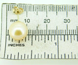 14k Yellow Gold 9mm Peach Freshwater Pearl Post Stud Earrings (#J4565)