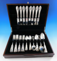 Ribbon by Wendt Sterling Silver Flatware Service for 8 Set 48 pcs Antique c1870