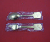 Christmas by A. Michelsen Sterling Silver Fork and Spoon Set 2pc 1977 Rose