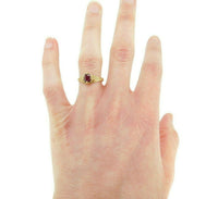 14k Yellow Gold Filigree Genuine Natural Ruby Ring (#J2642)