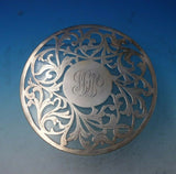 A. Stowell and Co Glass Trivet Plate w/ Sterling Silver Overlay 7" #A93 (#5431)