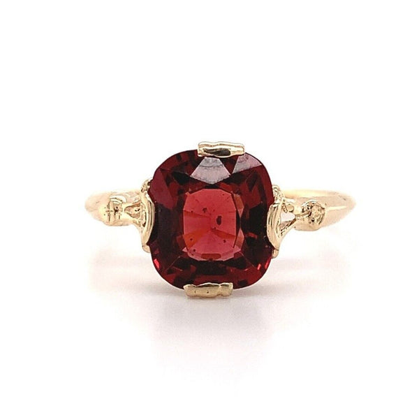 2.11ct Genuine Natural Garnet 10k Yellow Gold Ring Jewelry (#J5777)