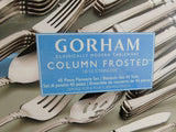 Column Frosted by Gorham Stainless Steel Flatware Set Service 12 New 65 pieces