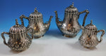 George Sharp Sterling Silver Tea Set 4pc with 3-D Cast Japanese Finials (#2264)