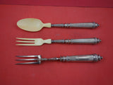 French Sterling Silver 3pc Set Salad Serving & Carving Fork w/ Elk Original Box