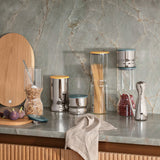 Alfredo by Georg Jensen Stainless Steel Canister Medium Yellow Lid Modern - New