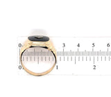 10k Yellow Gold Men's Genuine Natural Black Onyx and Diamond Ring (#J5594)