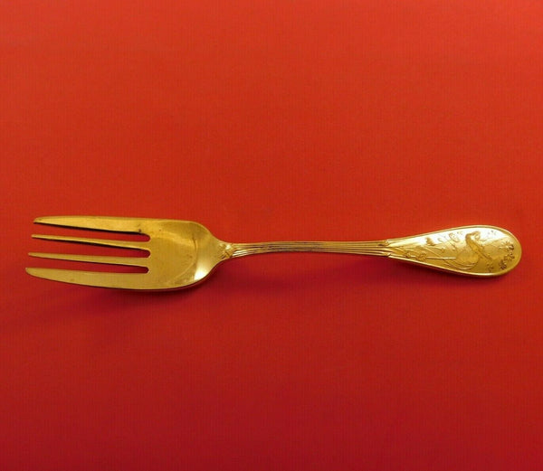 Audubon Gold by Tiffany and Co Sterling Silver Dessert Fork 6 3/8"