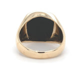 10k Yellow Gold Warrior Intaglio Genuine Natural Black Onyx Men's Ring (#J5832)