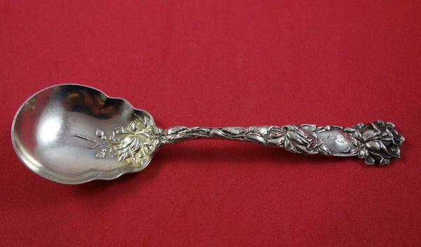Bridal Rose by Alvin Sterling Silver Sugar Spoon Gold Washed 6"